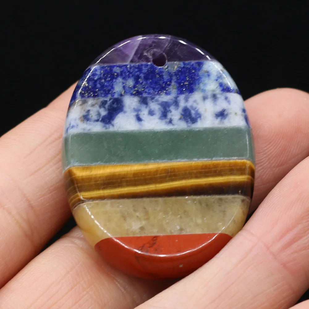 1pcs Egg Shape Natural Stone 7 Chakras Reiki Pendants Charms for DIY Necklace Earring Jewelry Making Women Gift Size 30x40mm 
1pcs Egg Shape Natural Stone 7 Chakras Reiki Pendants Charms for DIY Necklace Earring Jewelry Making Women Gift Size 30x40mm