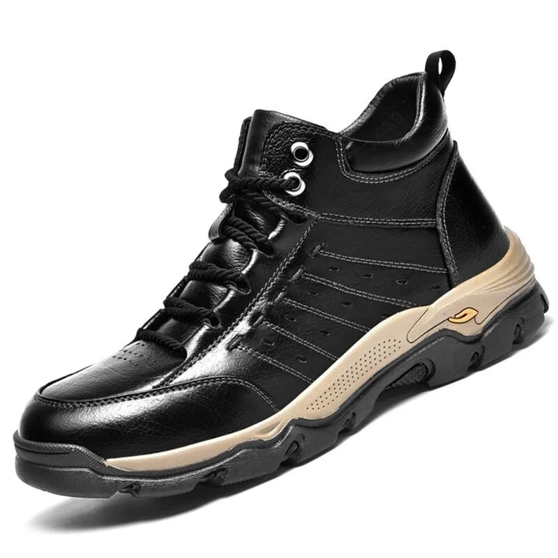 Waterproof Leather Men Boots Warm Plush Snow Boots Men Winter Work Shoes High Top Lace Up Non-slip Rubber Ankle Boots Size 38-45
Waterproof Leather Men Boots Warm Plush Snow Boots Men Winter Work Shoes High Top Lace Up Non-slip Rubber Ankle Boots Size 38-45