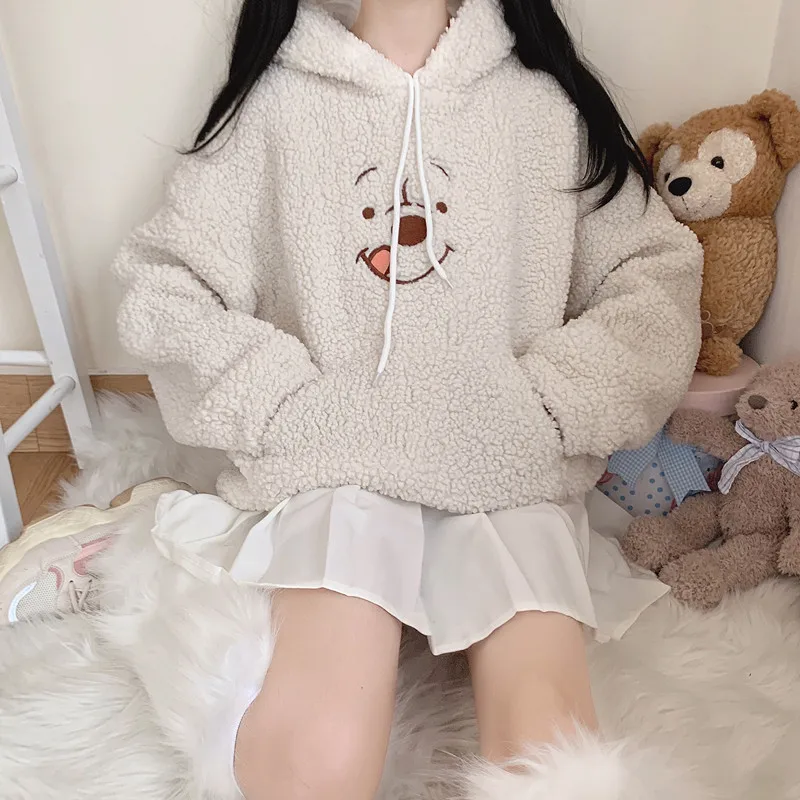 New Autumn Kawaii Women Sweatshirt Harajuku Cute Embroidery Bear Pullover Female Loose Lamb Wool Hoodie Top Mujer
New Autumn Kawaii Women Sweatshirt Harajuku Cute Embroidery Bear Pullover Female Loose Lamb Wool Hoodie Top Mujer
