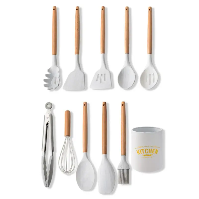 11pcs Marble Silicone Kitchen Utensils Set with Wooden Handle Spatula Spoon Egg Beater Holder Cooking Tools 27RE
11pcs Marble Silicone Kitchen Utensils Set with Wooden Handle Spatula Spoon Egg Beater Holder Cooking Tools 27RE