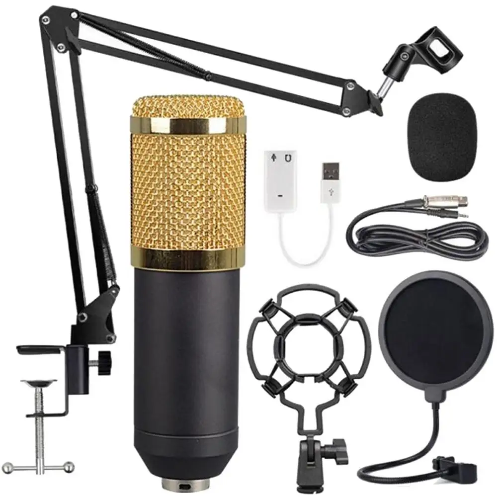 

Bm800 Professional Suspension Microphone Kit Studio Live Stream Broadcasting Recording Condenser Microphone Set for podcast