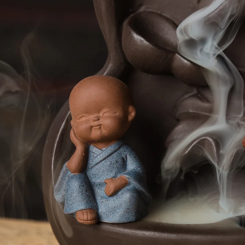 The Little Monk Zen Handmade Waterfall Backflow Incense Burner Cucurbit Home office Tea House Decorate Ceramic Fountain | Дом и сад