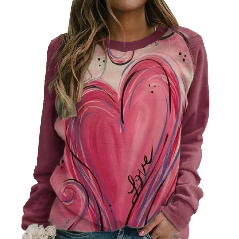 New 2021 Heart Flower Print Ladies T-Shirt Ladies Casual Basis O-Collar Red Shirt Long Sleeve Ladies T-Shirt Love Graphic Print
New 2021 Heart Flower Print Ladies T-Shirt Ladies Casual Basis O-Collar Red Shirt Long Sleeve Ladies T-Shirt Love Graphic Print