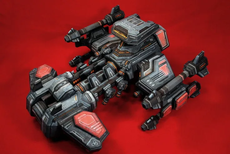 StarCraft 2 Terran человеческий Battlecruiser DIY Набор бумажных моделей ручной работы 13 см