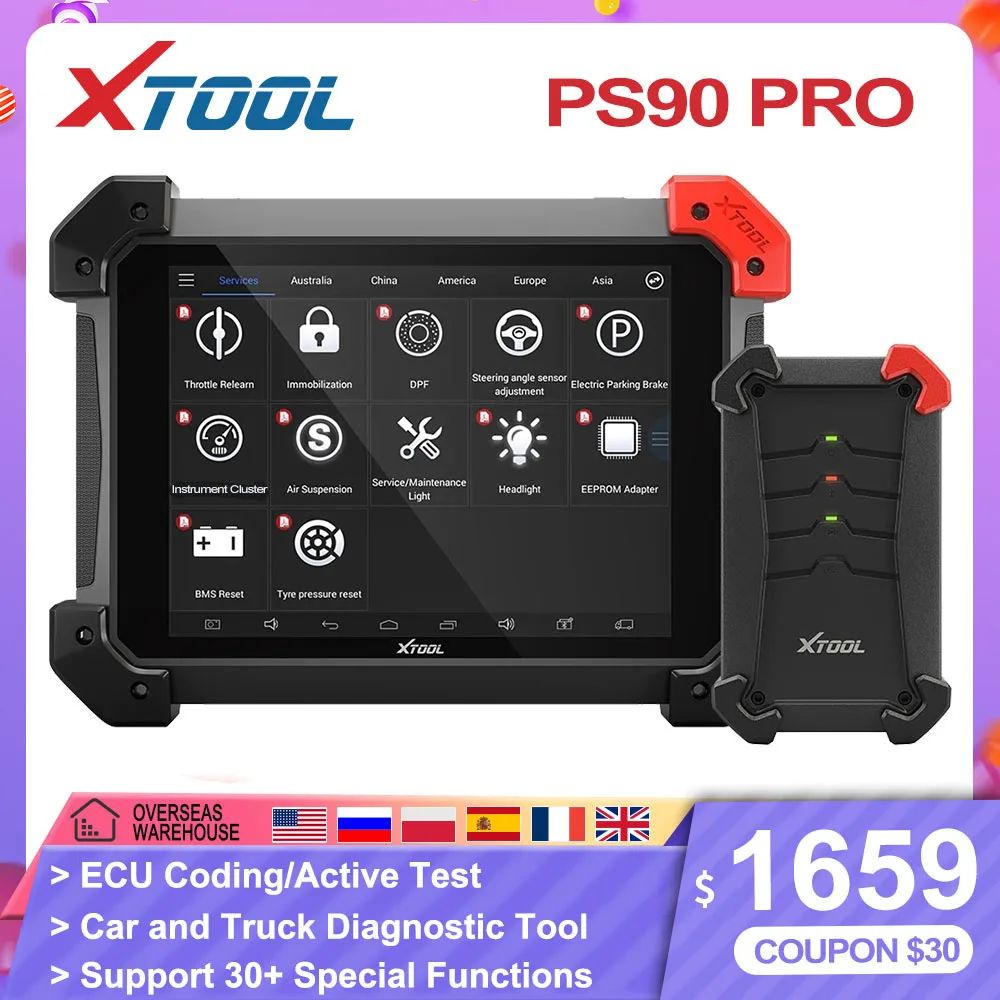 XTOOL PS90 PRO Car and Truck Auto Diagnostic Tools OBD2 immobilizer EPS Android system Wifi Bluetooth-compatible Update Online
XTOOL PS90 PRO Car and Truck Auto Diagnostic Tools OBD2 immobilizer EPS Android system Wifi Bluetooth-compatible Update Online