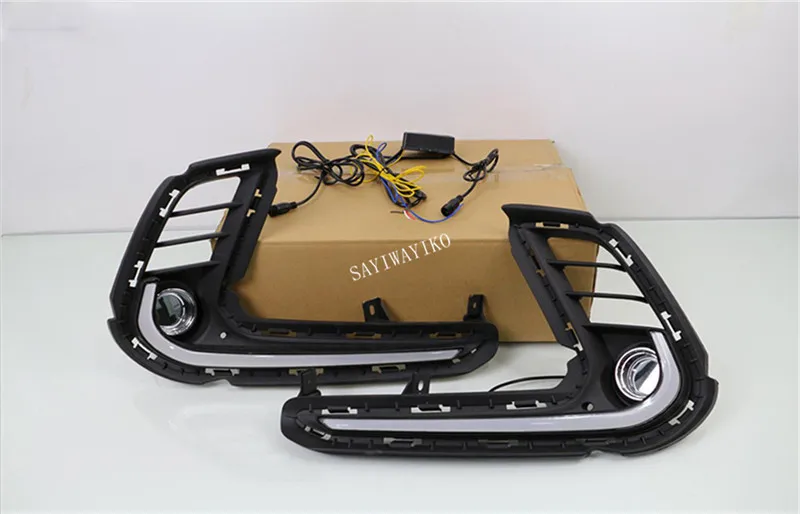 2PCS For Hyundai Elantra 2016 2017 2018 LED DRL Daytime Running Lights ABS Fog Lamp Cover With turn yellow signal Lamp
2PCS For Hyundai Elantra 2016 2017 2018 LED DRL Daytime Running Lights ABS Fog Lamp Cover With turn yellow signal Lamp