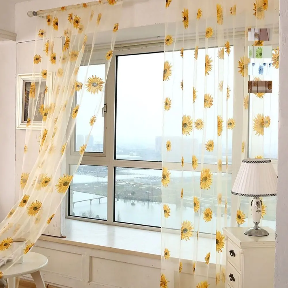 2pcs New Sun Flower Tulle Printing Translucent Breathable Balcony Living Room Screen Curtain Screen Home Decoration
2pcs New Sun Flower Tulle Printing Translucent Breathable Balcony Living Room Screen Curtain Screen Home Decoration