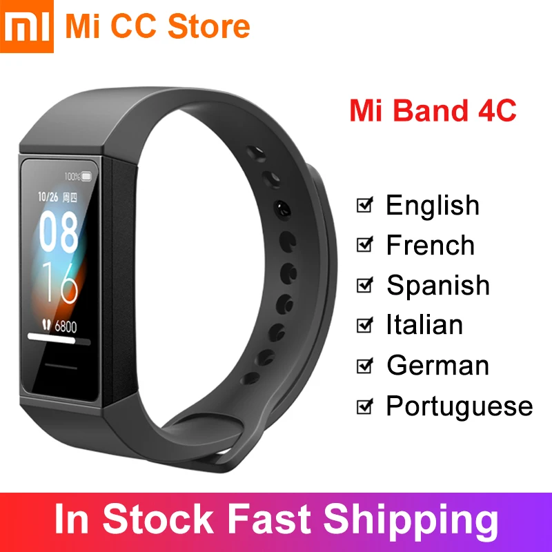 Глобальная версия Xiaomi Mi Band 4C 1 08 "цветной экран Смарт-Браслет фитнес-трекер