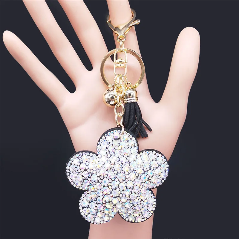 Flower Crystal Bag Keyring for Women White Gold Color Tassel Bag Key Chain Christmas Gifts Jewelry llavero mujer K2513S01
Flower Crystal Bag Keyring for Women White Gold Color Tassel Bag Key Chain Christmas Gifts Jewelry llavero mujer K2513S01