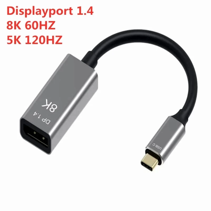 USB-C to DisplayPort 1.4 Adapter 4K@120Hz USB 3.1 Type-C Thunderbolt 3 to DisplayPort Cable Aluminum Shell for MacBookPro Galaxy
USB-C to DisplayPort 1.4 Adapter 4K@120Hz USB 3.1 Type-C Thunderbolt 3 to DisplayPort Cable Aluminum Shell for MacBookPro Galaxy