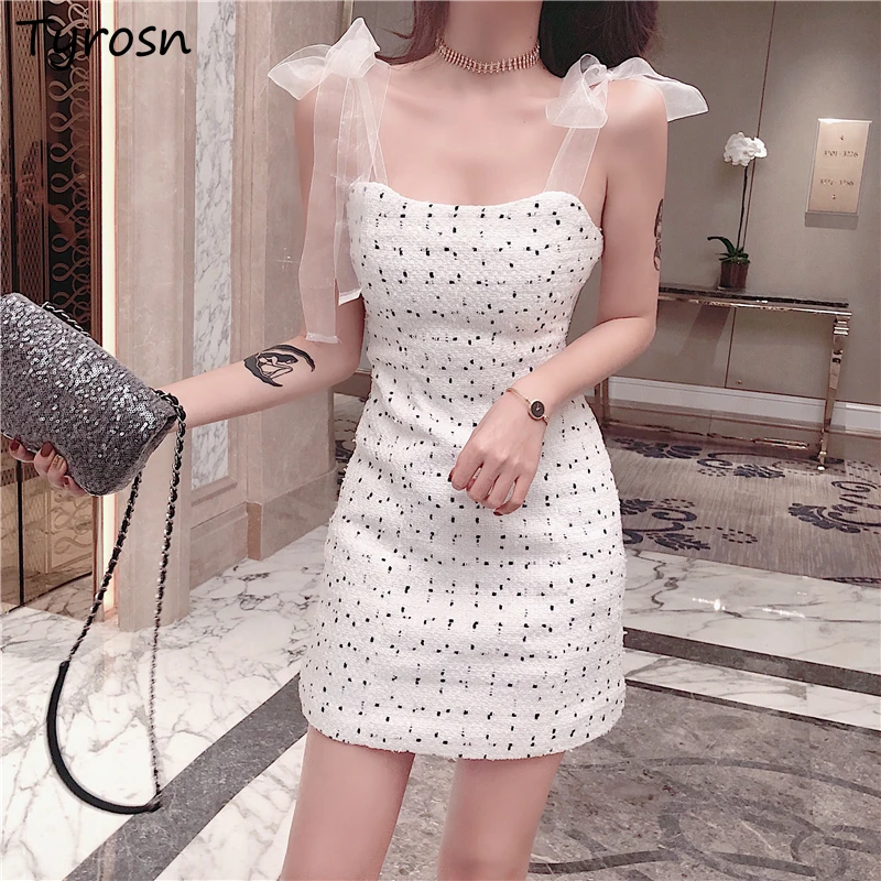 Mini Dresses Women Bandage Sleeveless Fairy French Style Sweet Elegant Lady Retro Sexy Mujer A-line Polka Dots Slim Temperament
Mini Dresses Women Bandage Sleeveless Fairy French Style Sweet Elegant Lady Retro Sexy Mujer A-line Polka Dots Slim Temperament