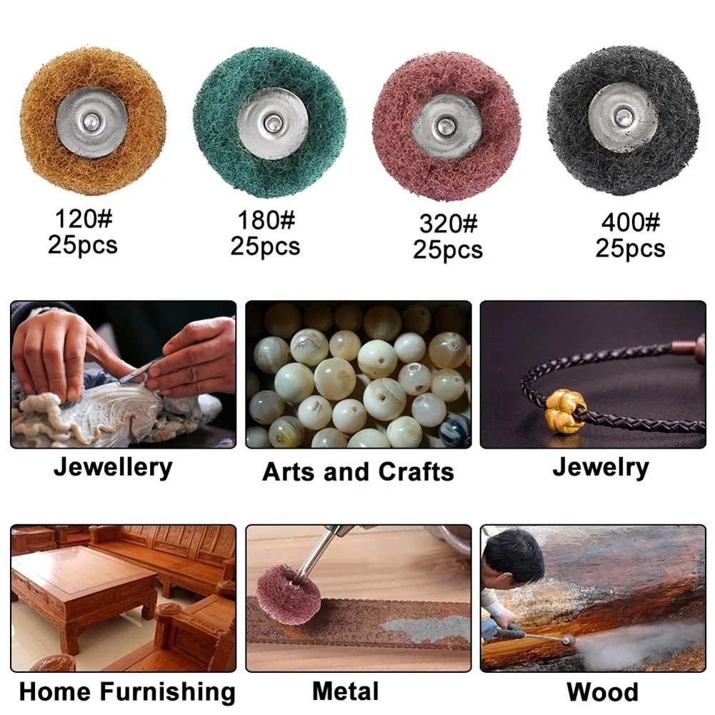 100pcs Polishing Wheel Scouring Pad 50mm Mini Brush Abrasive Wheels Nylon Fiber Grinding Sanding Head Rotary Polishing Tools
100pcs Polishing Wheel Scouring Pad 50mm Mini Brush Abrasive Wheels Nylon Fiber Grinding Sanding Head Rotary Polishing Tools