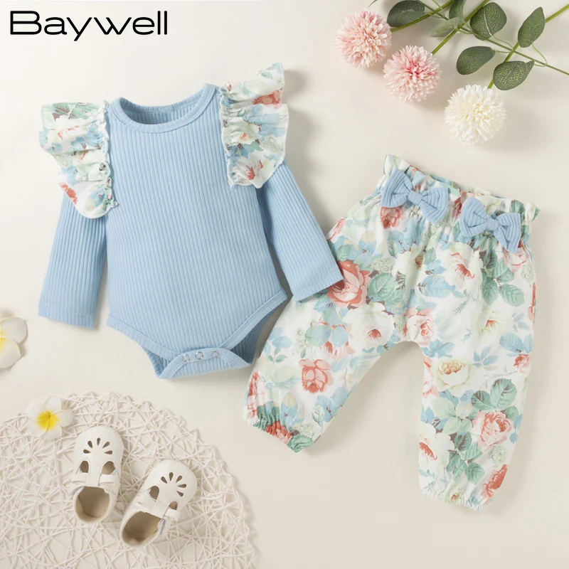 Комбинезон Baywell для девочек, осенний, однотонный, с длинным рукавом + штаны с цветочным принтом, комплект одежды из двух предметов для малень...
Комбинезон Baywell для девочек, осенний, однотонный, с длинным рукавом + штаны с цветочным принтом, комплект одежды из двух предметов для малень...