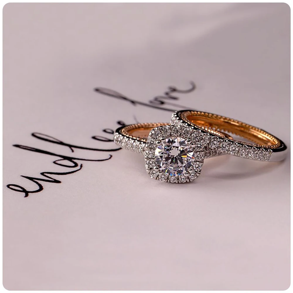 2PCS/Sets Dazzling Wedding for Women Ring Rose Gold Color Romantic Engagement Proposal Rings for Girlfriend Gift Hot Sale
2PCS/Sets Dazzling Wedding for Women Ring Rose Gold Color Romantic Engagement Proposal Rings for Girlfriend Gift Hot Sale