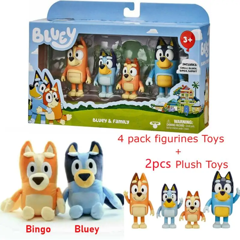 4PCS Kawaii Animal The Bluey Bingo Action Toys PVC Figures Cute Cartoon Dog Dolls Kids Baby Family Children Birthday Gift 
4PCS Kawaii Animal The Bluey Bingo Action Toys PVC Figures Cute Cartoon Dog Dolls Kids Baby Family Children Birthday Gift