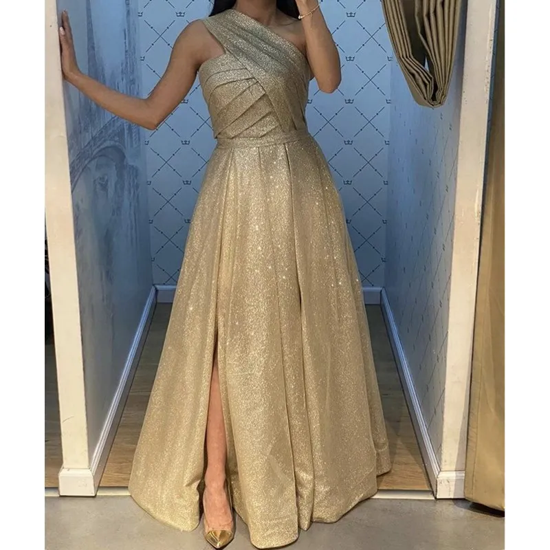 Shining Prom Dresses A-Line One Shoulder Sweep Train Side Slit Sequins Prom Dresses Zipper Back vestidos de fiesta de noche
Shining Prom Dresses A-Line One Shoulder Sweep Train Side Slit Sequins Prom Dresses Zipper Back vestidos de fiesta de noche