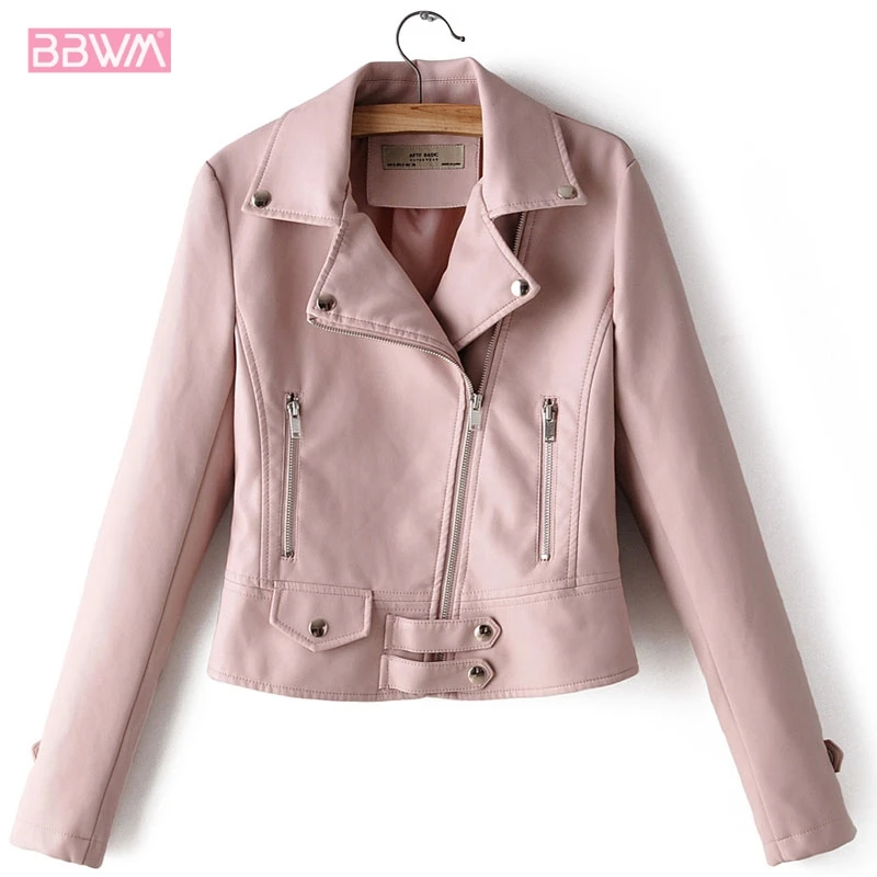 Pink PU Long Sleeve Lapel Zipper Motorcycle Women's Jacket 2019 Winter New Korean Slim Female Jacket Black Red Top High Street
Pink PU Long Sleeve Lapel Zipper Motorcycle Women's Jacket 2019 Winter New Korean Slim Female Jacket Black Red Top High Street