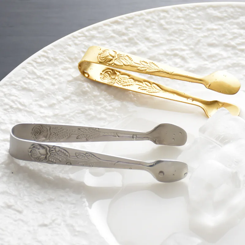 1Pcs Stainless Steel Ice Cube Clips Sugar Tongs Foods Clips Kitchen Serving Tong Embossed Rose Ice Cube Clamp 3 orders
1Pcs Stainless Steel Ice Cube Clips Sugar Tongs Foods Clips Kitchen Serving Tong Embossed Rose Ice Cube Clamp 3 orders