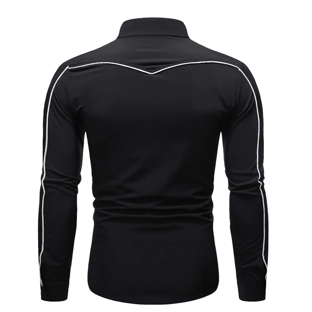 Elegant Men Bussiness Casual Shirt Turn Down Collar Button Simple Design Striped Long Sleeve Black White Office Man Shirts 2021
Elegant Men Bussiness Casual Shirt Turn Down Collar Button Simple Design Striped Long Sleeve Black White Office Man Shirts 2021