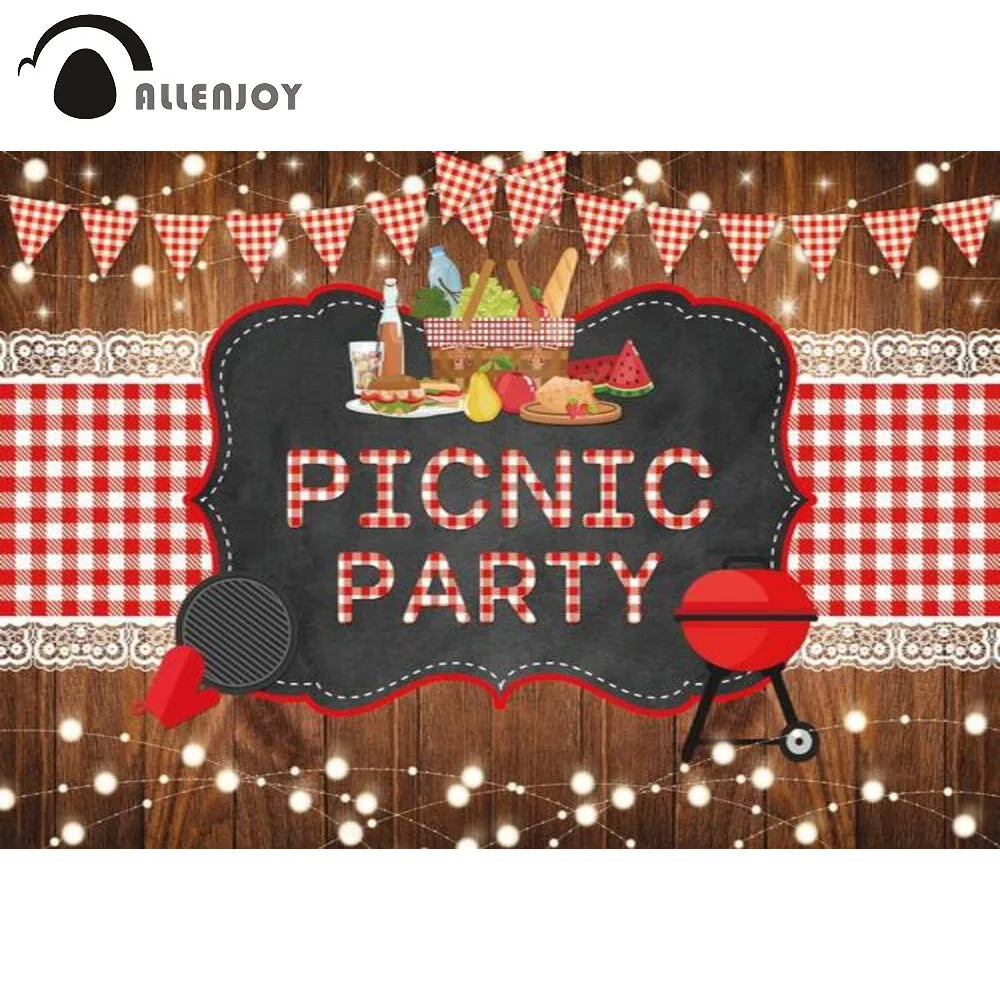 Allenjoy Picnic Party Backdrop Barbecue Wood Red Lattice Birthday Newborn Baby Shower Children Background Photophone Photozone
Allenjoy Picnic Party Backdrop Barbecue Wood Red Lattice Birthday Newborn Baby Shower Children Background Photophone Photozone