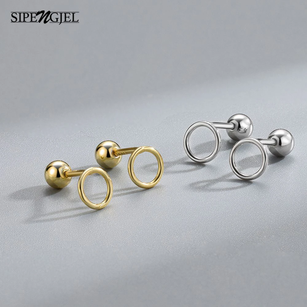 SIPENGJEL Fashion Fine Round Piercing Earrings Stainless Steel Mini Screw Stud Earrings For Women Wedding Jewelry
SIPENGJEL Fashion Fine Round Piercing Earrings Stainless Steel Mini Screw Stud Earrings For Women Wedding Jewelry
