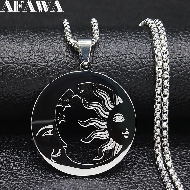 Witchcraft Moon Knight Sun Stainless Steel Necklace Silver Color Amulets Necklaces Jewerly collar acero inoxidable mujer N611S02
Witchcraft Moon Knight Sun Stainless Steel Necklace Silver Color Amulets Necklaces Jewerly collar acero inoxidable mujer N611S02