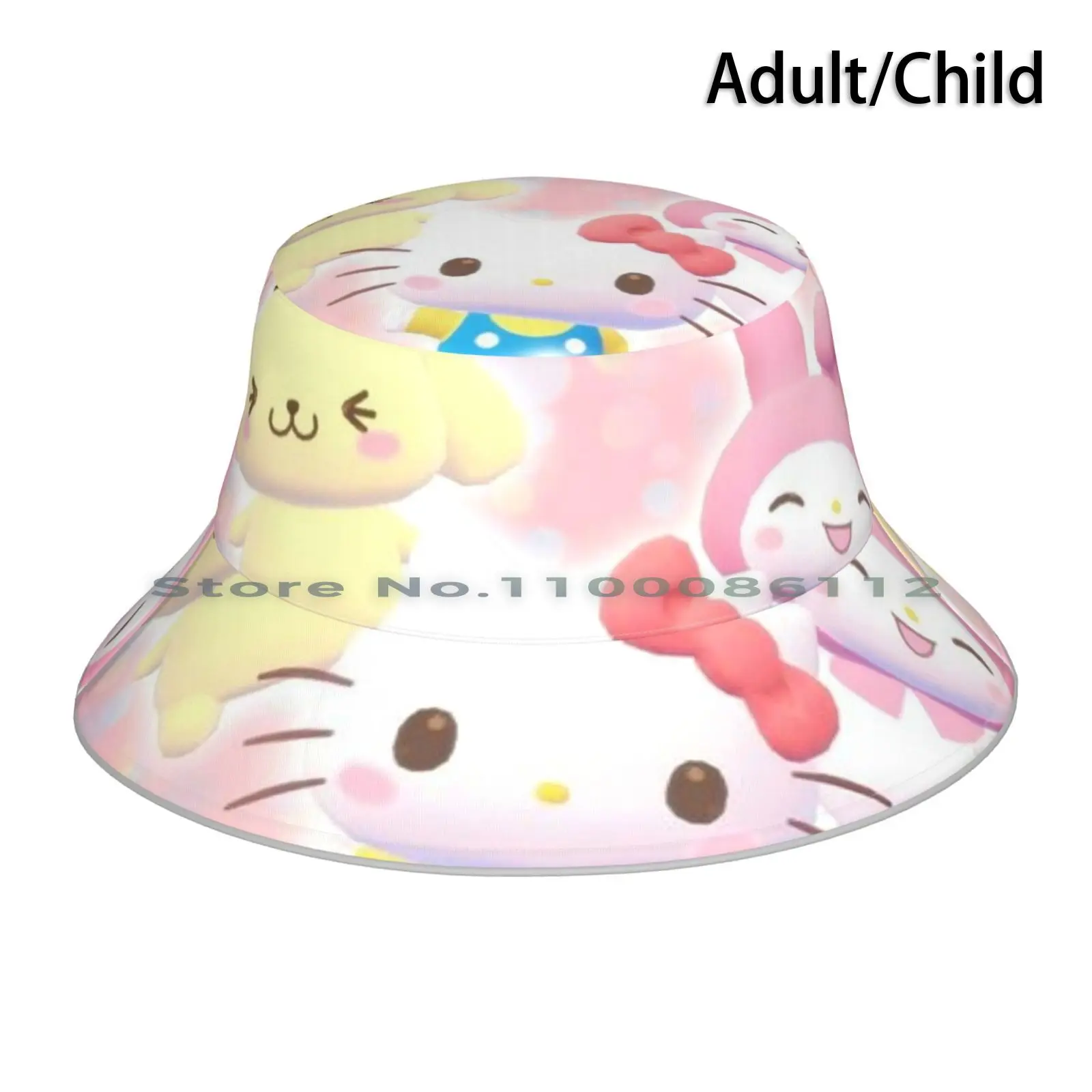 

Pink Kitty Y2k Aesthetic Bucket Hat Sun Cap 90s 2000s Y2k Kitty Pink Bunny Soft Frog Vintage Foldable Outdoor Fisherman Hat