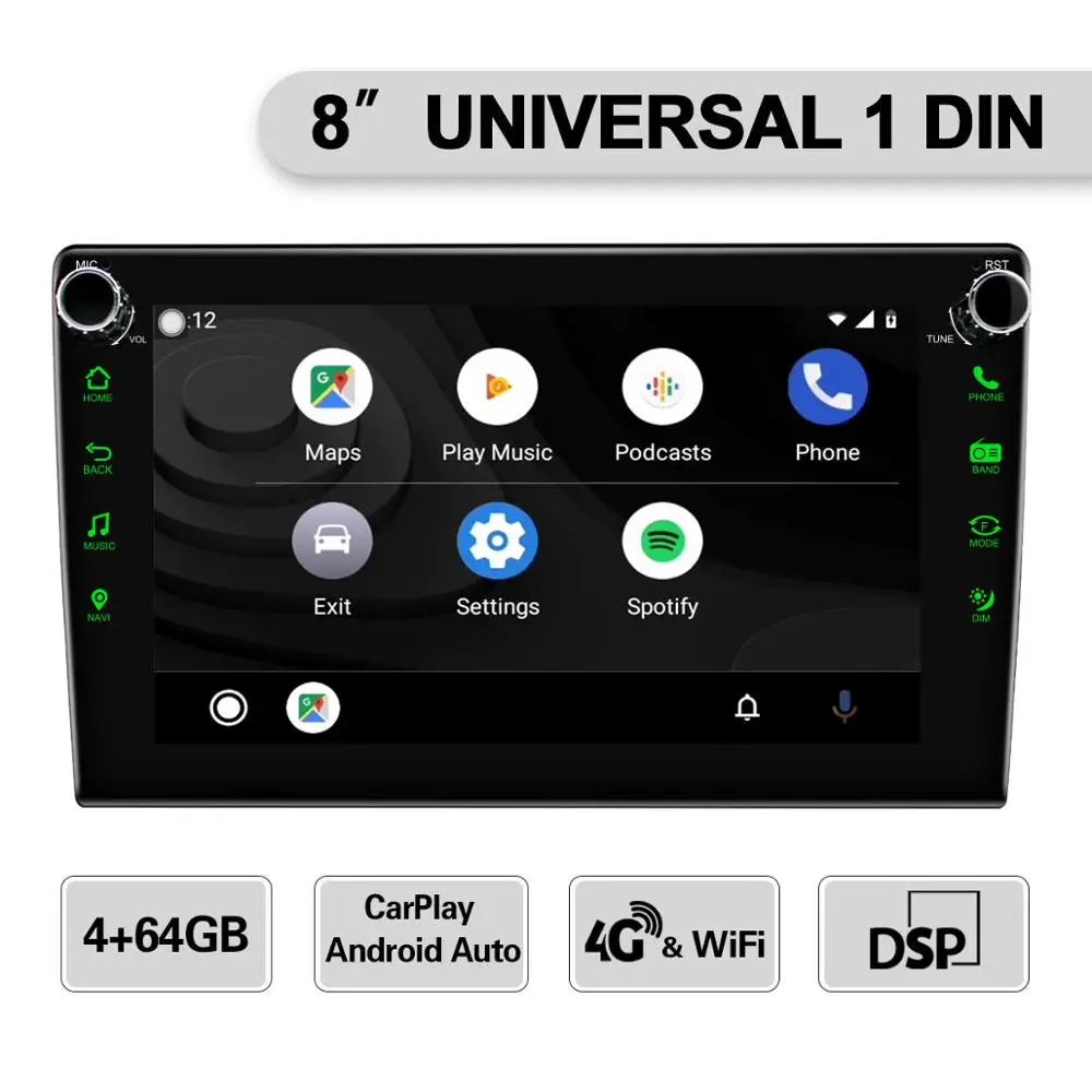 Головное устройство Android 8 1 дюймов IPS экран Автомобильная магнитола GPS навигация 4