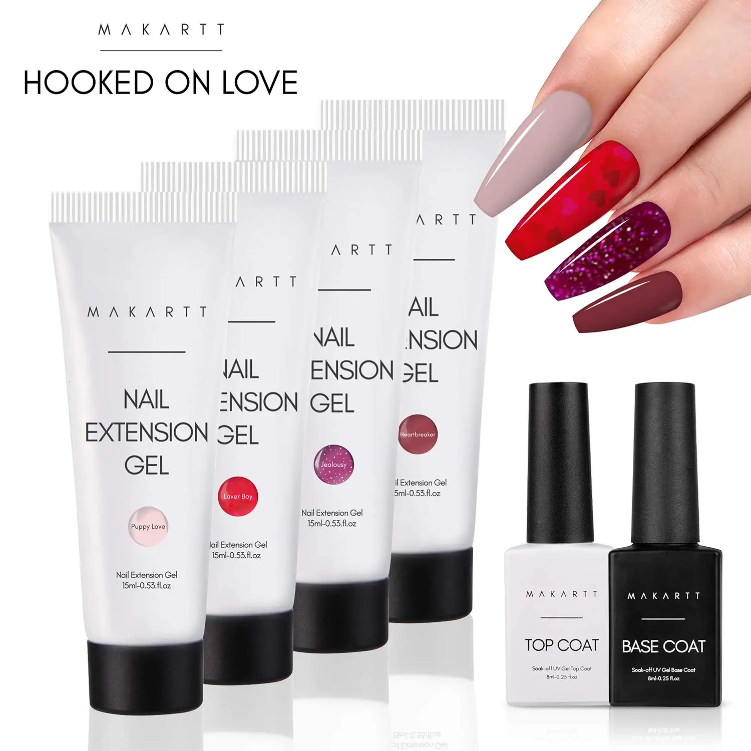 Makartt Hooked On Love 4 Color Glitter Nail Extension Gel Kit Romantic Gel Builder with Base & Top Coat 4 Pack Glitter Nail Gel
Makartt Hooked On Love 4 Color Glitter Nail Extension Gel Kit Romantic Gel Builder with Base & Top Coat 4 Pack Glitter Nail Gel