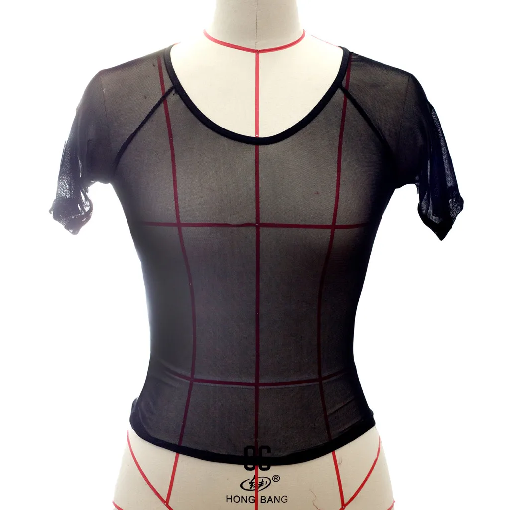 Women's transparent mesh short sleeve crop top casual T-shirt mesh transparent blouse short sleeve pullover fashion
Women's transparent mesh short sleeve crop top casual T-shirt mesh transparent blouse short sleeve pullover fashion