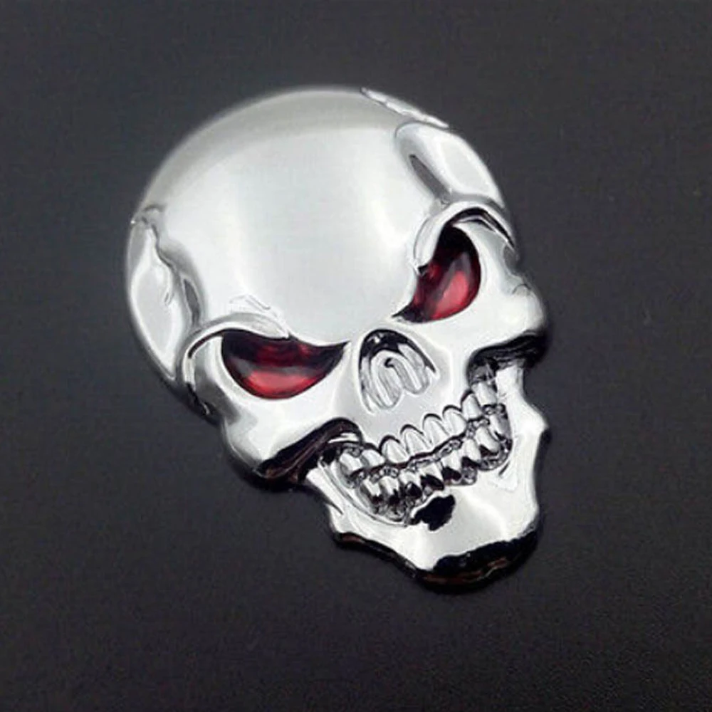 3D Metal Silver Skull Skeleton Car Motorcycle Decal Stickers Emblem Badge Decoration Car Sticker Exterior Styling Accessories
3D Metal Silver Skull Skeleton Car Motorcycle Decal Stickers Emblem Badge Decoration Car Sticker Exterior Styling Accessories