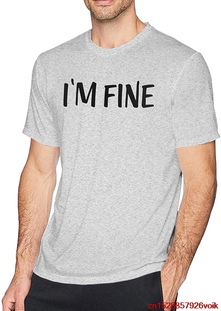 FGHFG I'm Fine Graphic Новинка саркастический зомби Мужская Рубашка Серый Унисекс wo