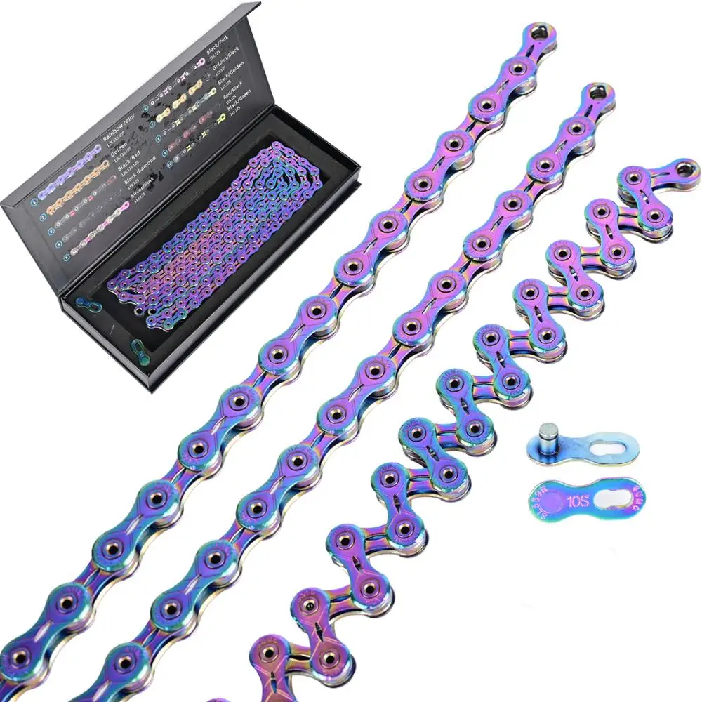 Bicycle chain Rainbow SUMC mountain bike road bike shifting chain 9 10 11 12 speed for M8000 M6000 M9100 M610 with missinglink
Bicycle chain Rainbow SUMC mountain bike road bike shifting chain 9 10 11 12 speed for M8000 M6000 M9100 M610 with missinglink