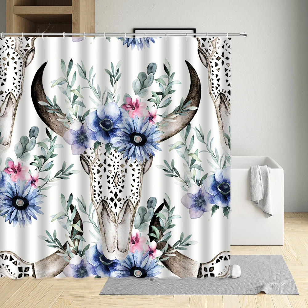 Head Bone Flower Antler Creative Shower Curtain Nordic Style Waterproof Cloth Bathtub Bathroom Decor Bath Screen With Hooks
Head Bone Flower Antler Creative Shower Curtain Nordic Style Waterproof Cloth Bathtub Bathroom Decor Bath Screen With Hooks