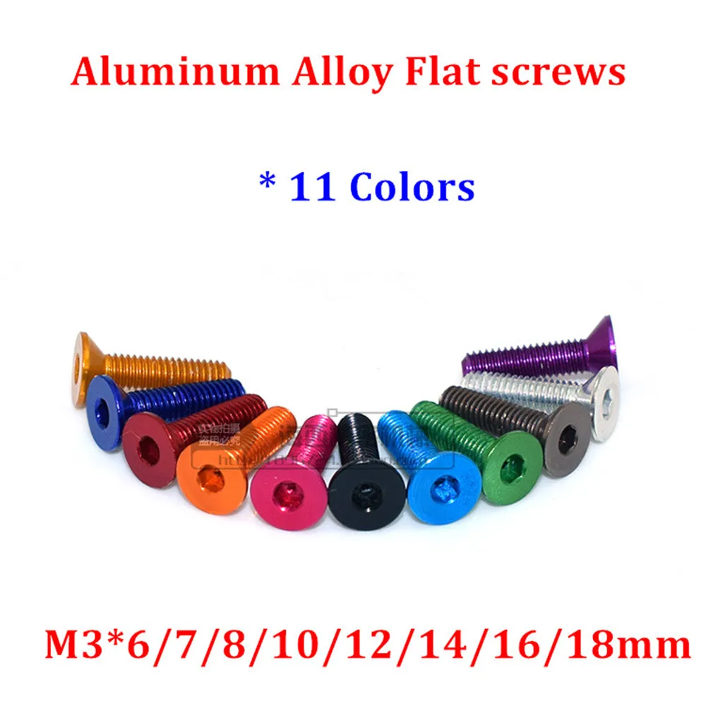 10pcs M3 Flat head aluminum screw M3*6/8/10/12/14/16/18 Aluminum hex socket countersunk head screw
10pcs M3 Flat head aluminum screw M3*6/8/10/12/14/16/18 Aluminum hex socket countersunk head screw