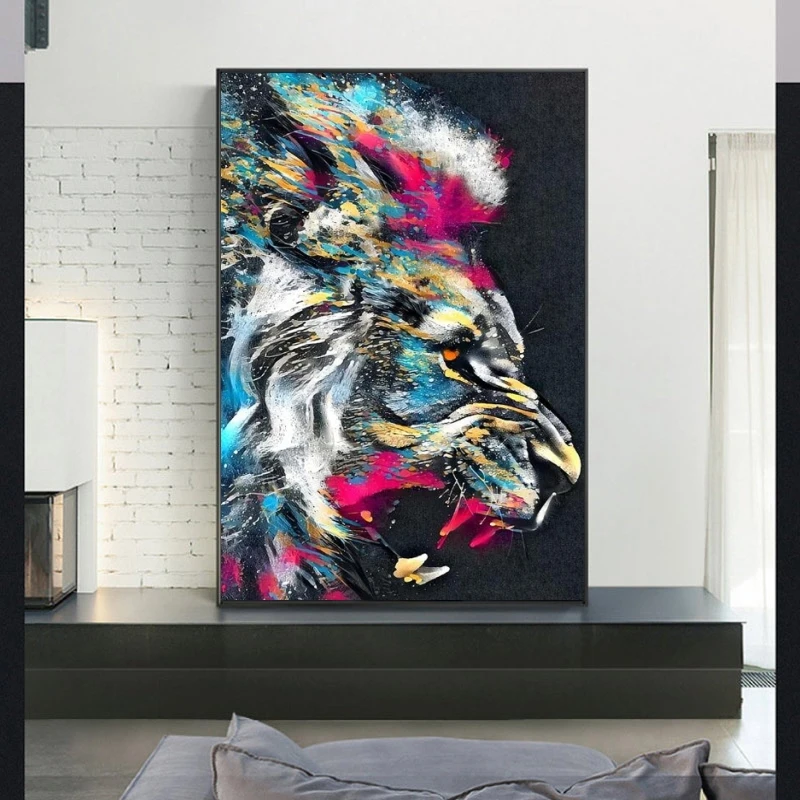 Animals Art Colorful Roaring Lion Canvas Paintings Posters and Prints Abstract Lion Art Wall Pictures Cuadros Home Decor
Animals Art Colorful Roaring Lion Canvas Paintings Posters and Prints Abstract Lion Art Wall Pictures Cuadros Home Decor
