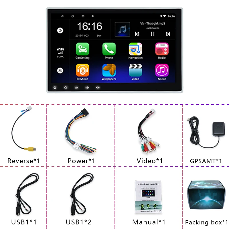 10.1 Inch Android 10.1 1 Din Car 4-Core Stereo Radio Auto Video GPS Navigation WIFI Bluetooth Universal Multimedia Radio Player
10.1 Inch Android 10.1 1 Din Car 4-Core Stereo Radio Auto Video GPS Navigation WIFI Bluetooth Universal Multimedia Radio Player