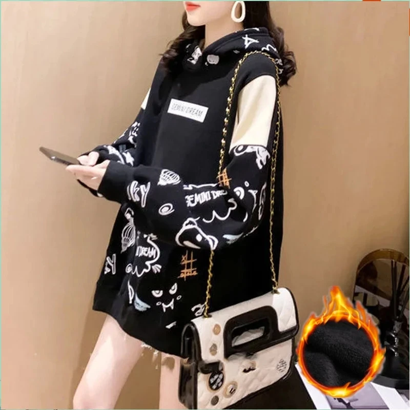 Зимняя одежда, женские толстовки с капюшоном, свитшот, модный принт в стиле Харадзюку, свободная бархатная толстовка с капюшоном, Женский По...
Зимняя одежда, женские толстовки с капюшоном, свитшот, модный принт в стиле Харадзюку, свободная бархатная толстовка с капюшоном, Женский По...