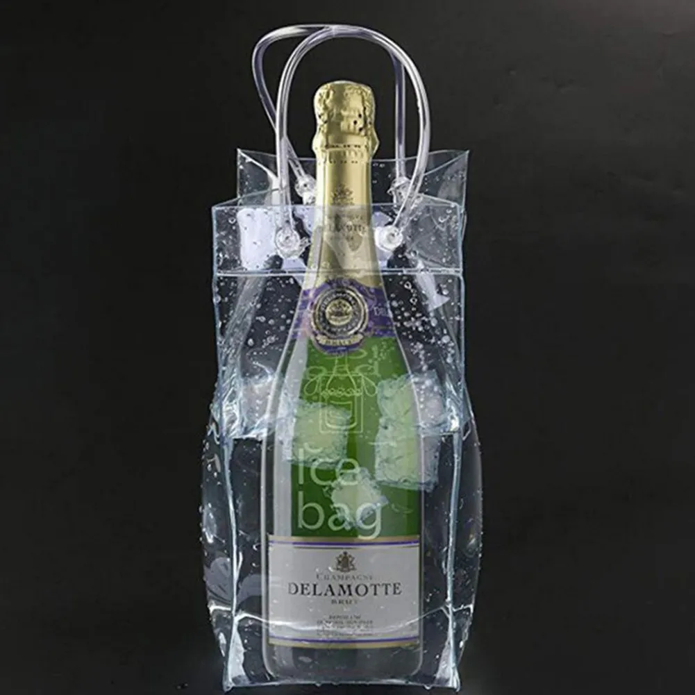 Ice Wine Bags PVC 25.5*11.5*10.5cm Ice Cubes Transparent Cooler Clear Pouch With Handle Recyclable Kitchen Bar Supplies
Ice Wine Bags PVC 25.5*11.5*10.5cm Ice Cubes Transparent Cooler Clear Pouch With Handle Recyclable Kitchen Bar Supplies
