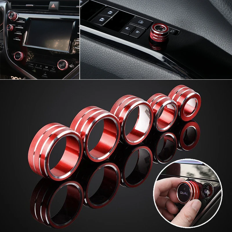 5pcs Red Aluminum Alloy Air Conditioning+Audio+Function Button Circle Trim Sticker Cover Decoration suitable For Toyota Camry
5pcs Red Aluminum Alloy Air Conditioning+Audio+Function Button Circle Trim Sticker Cover Decoration suitable For Toyota Camry