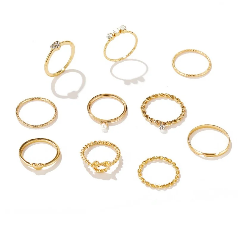 10pcs set New Crown Open Five-pointed Star Peach Heart Ring Alloy Open Ring 10 Piece Set Personalized Set Pearl Joint Tail Ring
10pcs set New Crown Open Five-pointed Star Peach Heart Ring Alloy Open Ring 10 Piece Set Personalized Set Pearl Joint Tail Ring