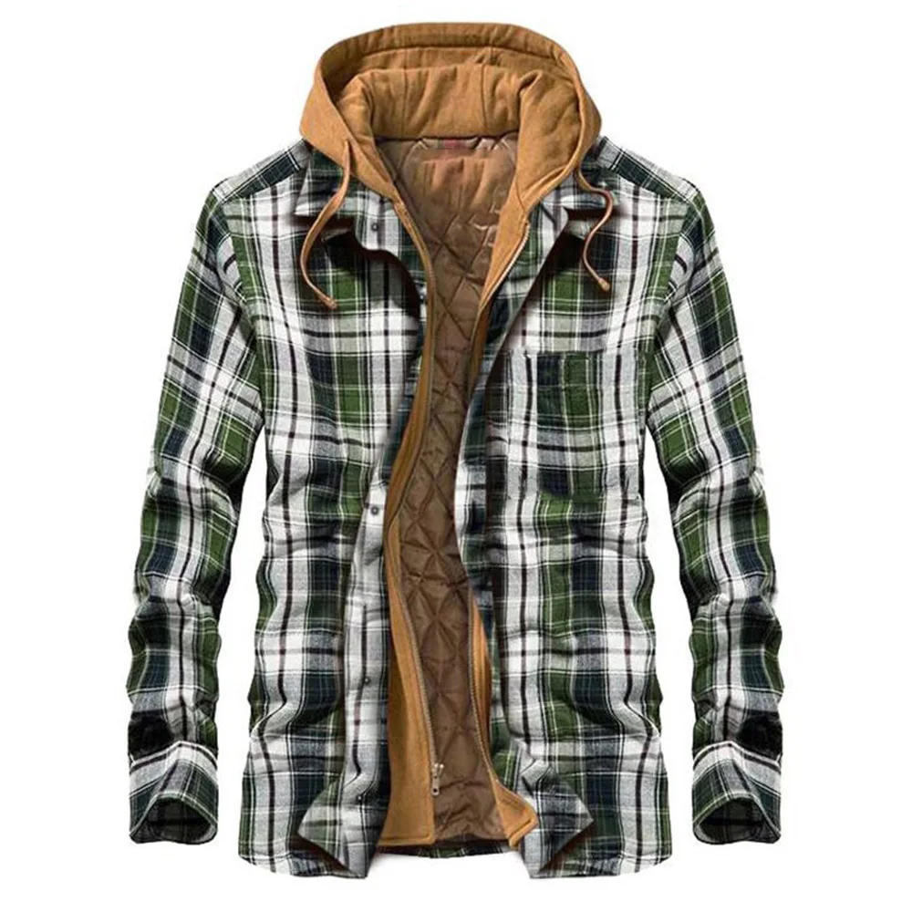 Loose Men's Clothing Hooded Men's Jacket Casual Plaid Zipper Long Sleeve European American Autumn And Winter New Style Man Coat
Loose Men's Clothing Hooded Men's Jacket Casual Plaid Zipper Long Sleeve European American Autumn And Winter New Style Man Coat
