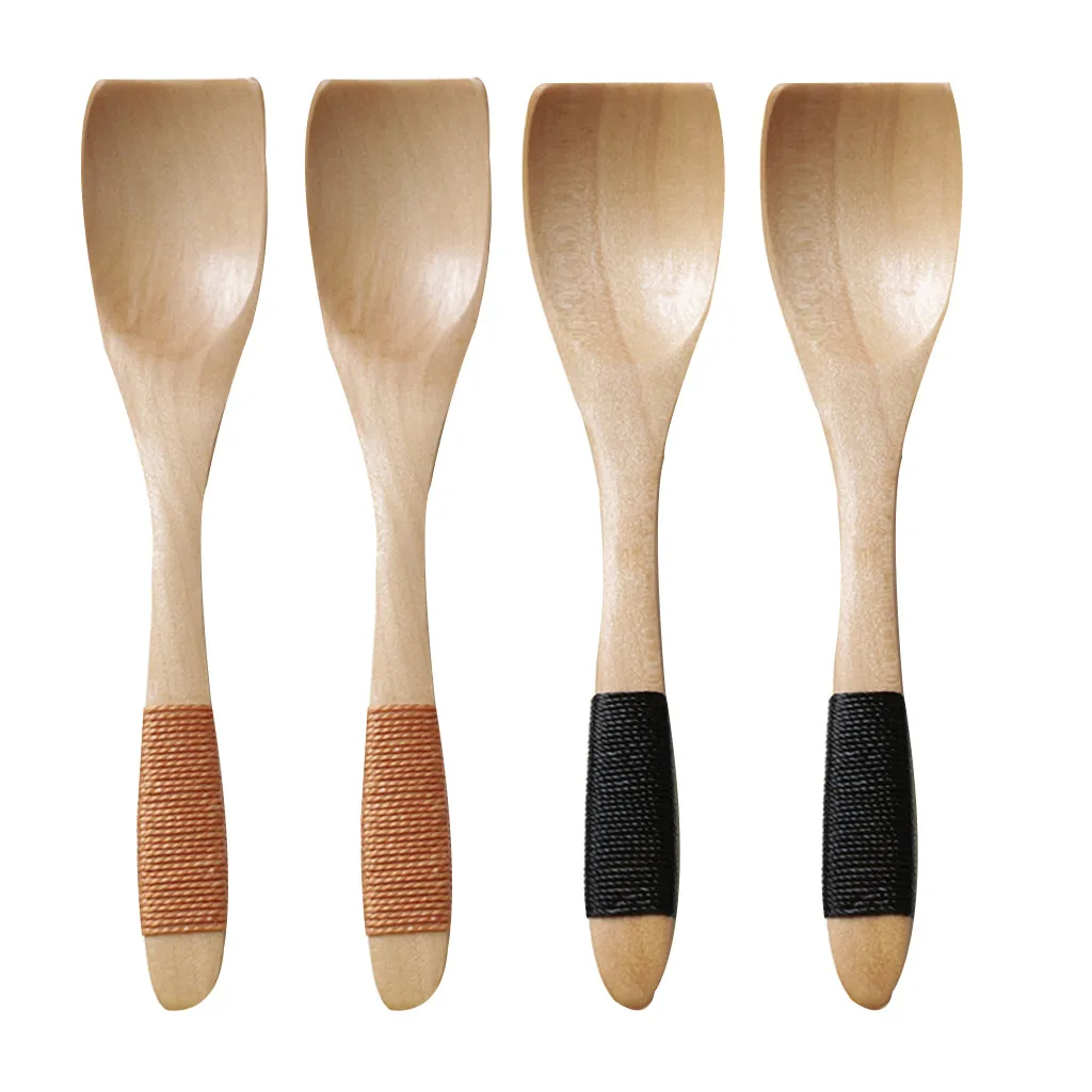 

4PCS Lot Kitchen Wooden Spoon Bamboo Cooking Utensil Tool Soup Teaspoon Catering soup spoon ecologico accesorios