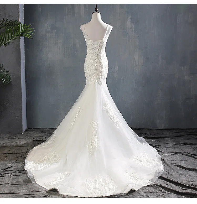 Vestido De Noiva 2020 High -end Luxury O-neck Court Train Lace Up Mermaid Wedding Dress Princess Robe De Mariee
Vestido De Noiva 2020 High -end Luxury O-neck Court Train Lace Up Mermaid Wedding Dress Princess Robe De Mariee