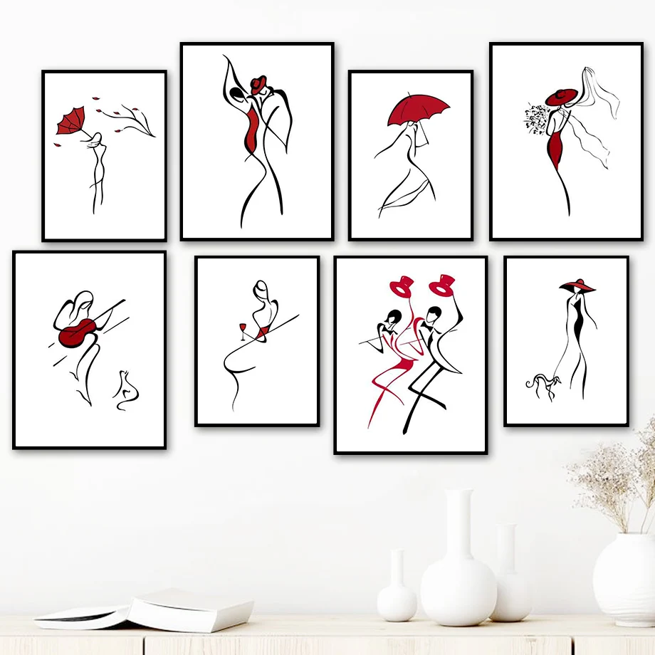 Abstract Line Sexy Woman Black White Red Nordic Posters And Prints Wall Art Canvas Painting Wall Pictures For Living Room Decor
Abstract Line Sexy Woman Black White Red Nordic Posters And Prints Wall Art Canvas Painting Wall Pictures For Living Room Decor