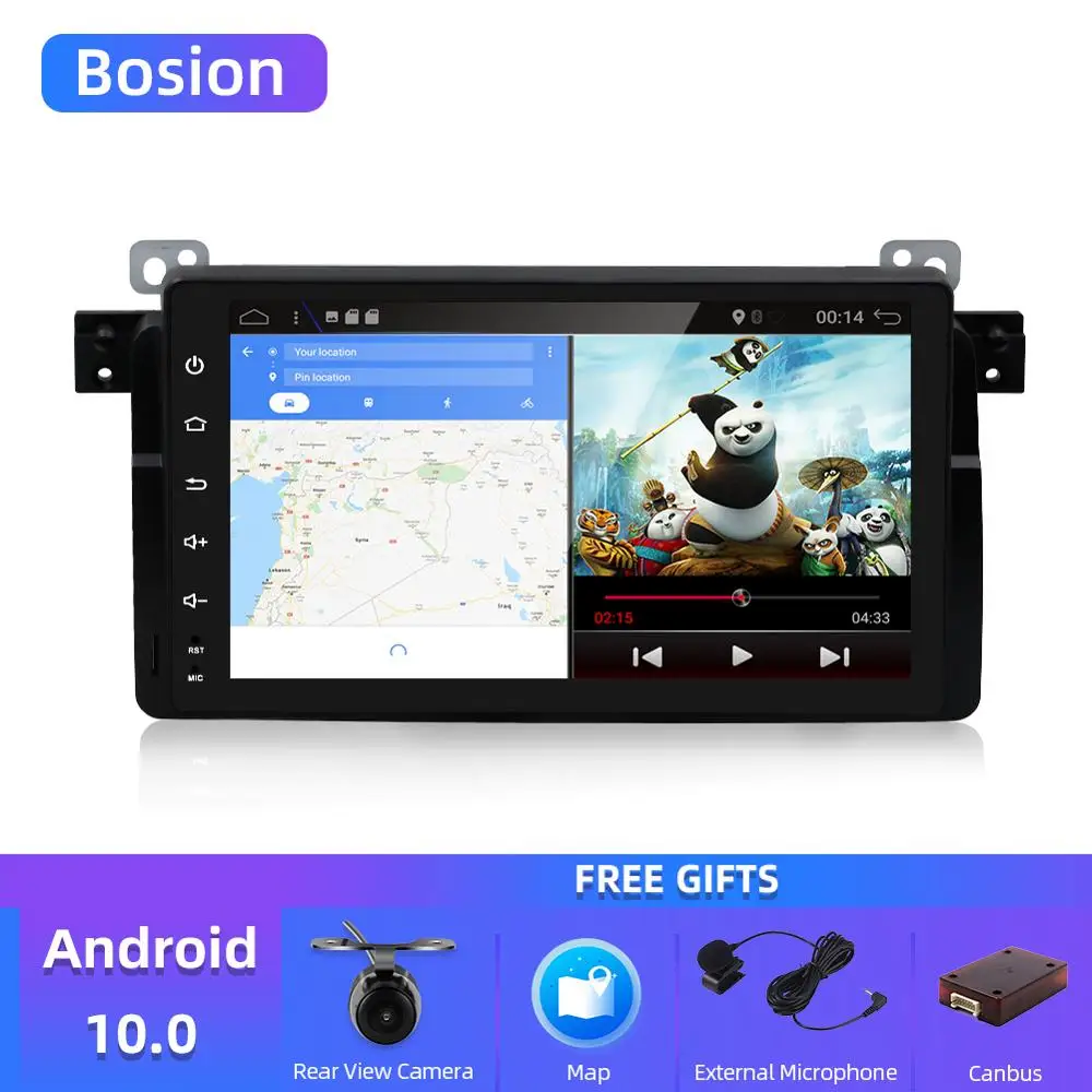 Bosion 9 дюймовый Android 10 для bmw E46 M3 dvd gps навигация Wi Fi 4G LTE BT canbus радио RDS 2 Гб ОЗУ 1024x600