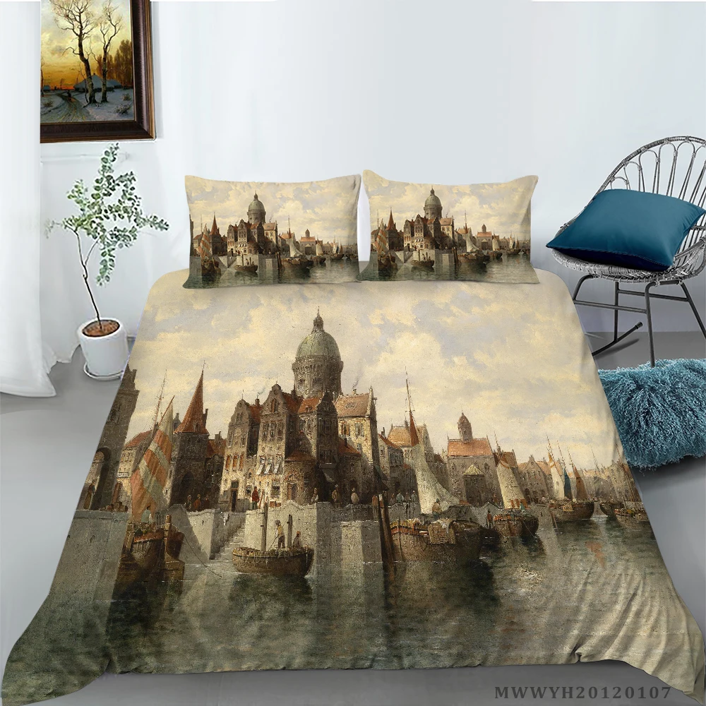 3D European Architectural Oil Painting Bedding set Duvet cover Quilt/ Comfort cover with pillowcases 2/3pcs
3D European Architectural Oil Painting Bedding set Duvet cover Quilt/ Comfort cover with pillowcases 2/3pcs