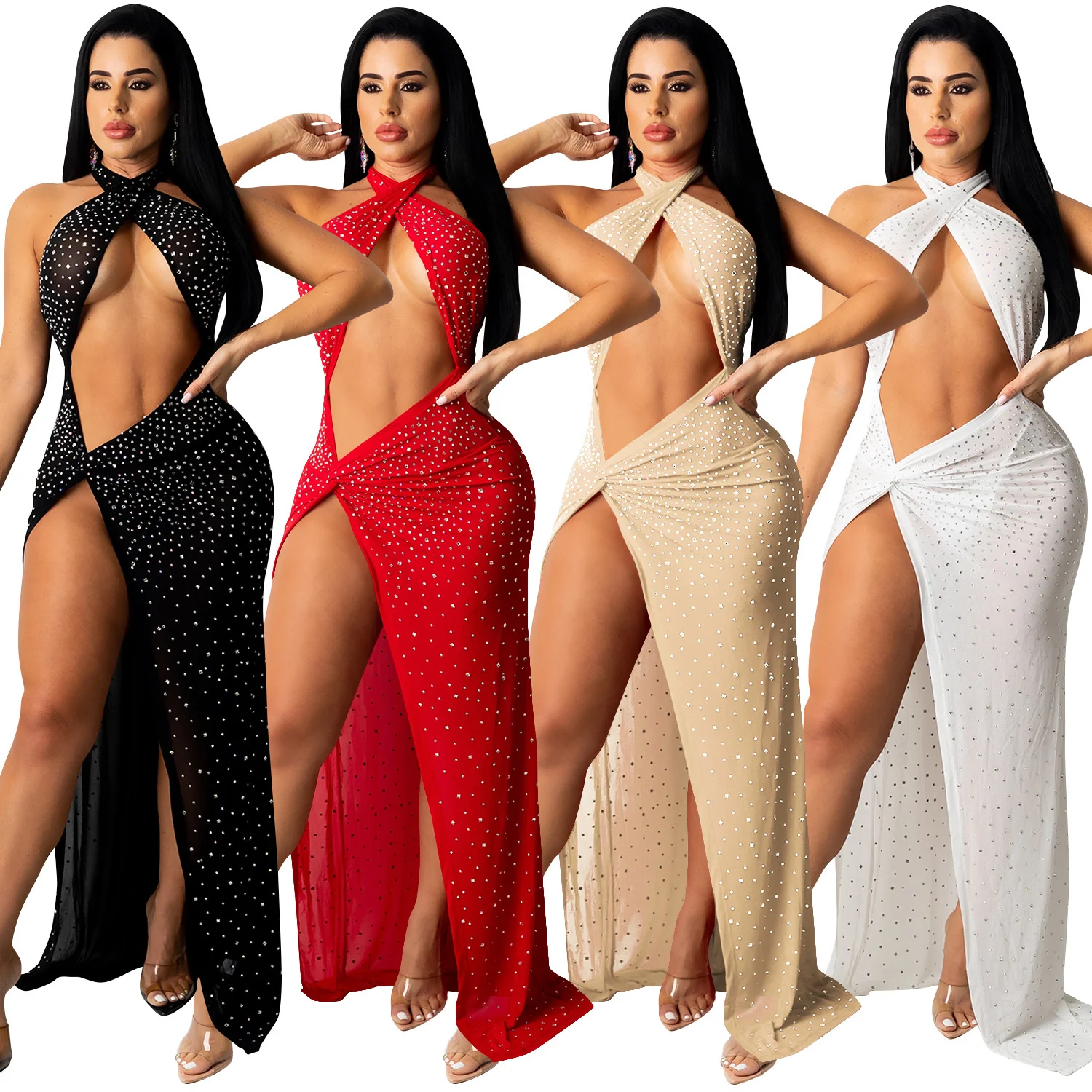 Zoctuo Party Wear Dresses For Women Diamonds Cross Halter Sleeveless Maxi Dress Hollow Out Split Fashion 2021 Summer Vestidos
Zoctuo Party Wear Dresses For Women Diamonds Cross Halter Sleeveless Maxi Dress Hollow Out Split Fashion 2021 Summer Vestidos