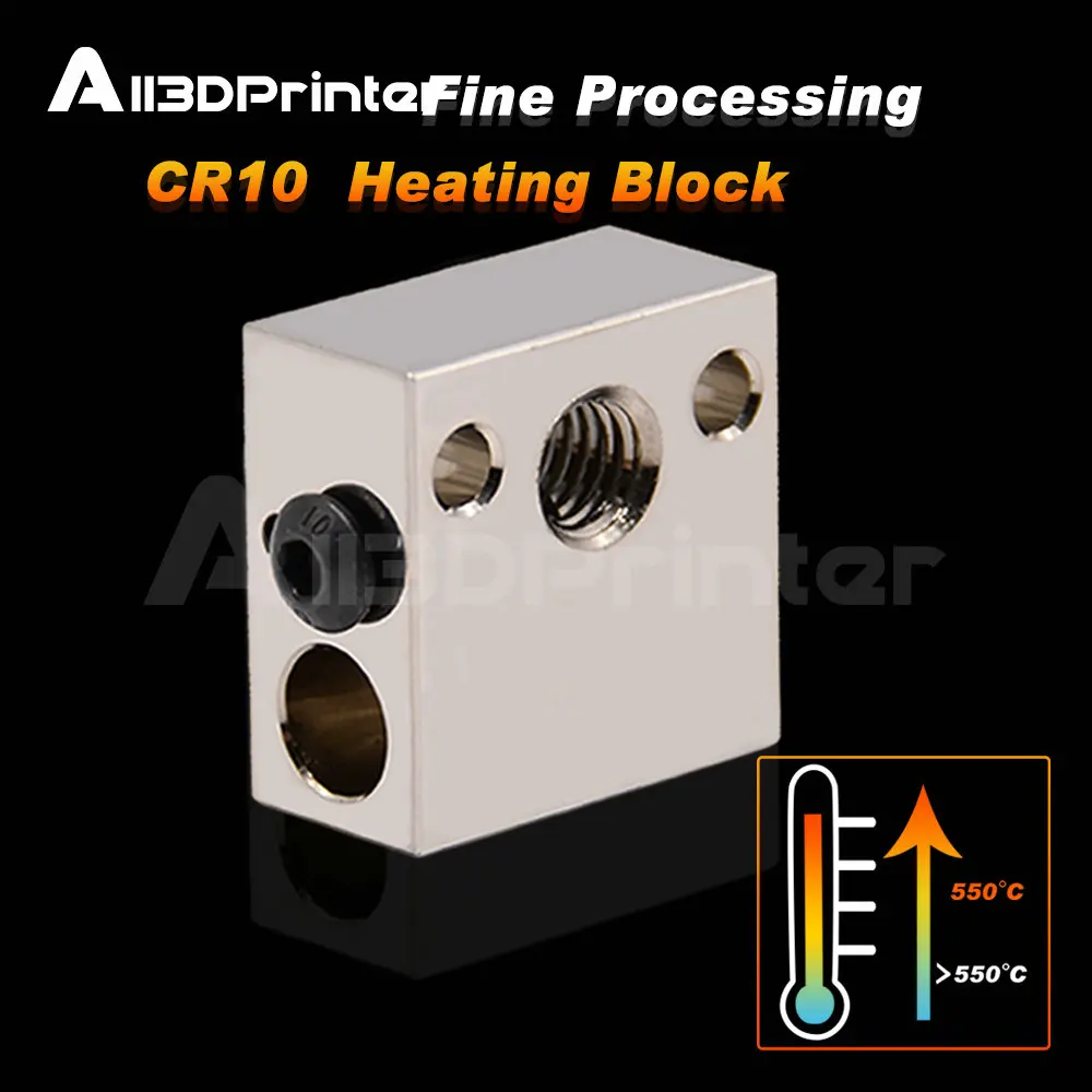 

3D Printer parts CR8 CR10 Plated Copper Heated Block for Micro Swiss Hotend MK8 Nozzle Extruder