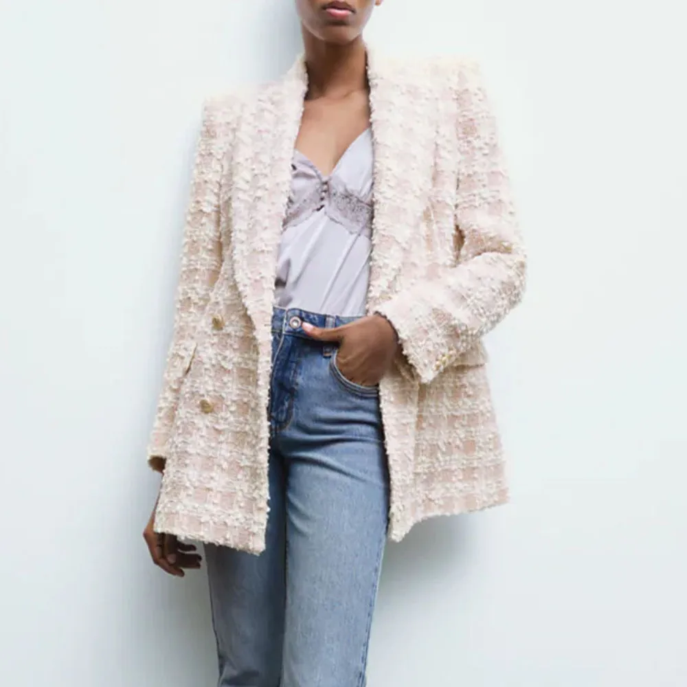 Casual New Sleeve Vintage Long Autumn Female Breasted Blazer Fashion Za Coat Women jacket Chic Tweed Outerwear Double Autumn N
Casual New Sleeve Vintage Long Autumn Female Breasted Blazer Fashion Za Coat Women jacket Chic Tweed Outerwear Double Autumn N